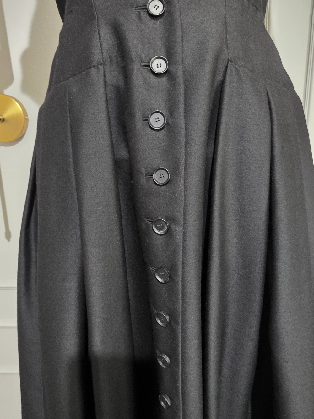 Vintage Christian Dior new York Black Midi Dress with White - Picture 5 of 16